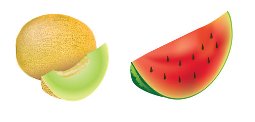 Set of  red melons