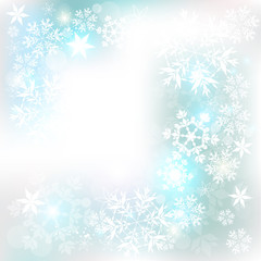 Naklejka na ściany i meble Christmas background with snowflakes and place for text.