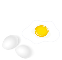 Eggs with Yolk on White Background