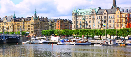 Fotobehang Panorama van Stockholm © Elina