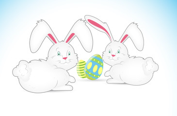 Obraz na płótnie Canvas Easter Bunny with Easter Eggs