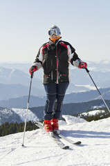Skier on the mountain top