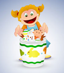 Naughty Girl with Easter Items