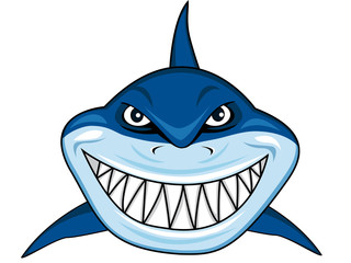Angry shark cartoon
