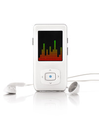 stylish modern MP3 player with earphones