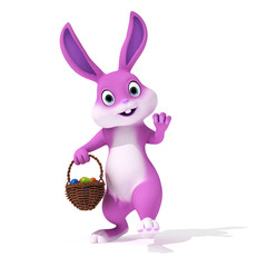 3d rendered illustration of a cute easter bunny