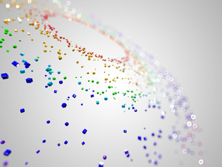 3d rendered illustration of some floating cubes