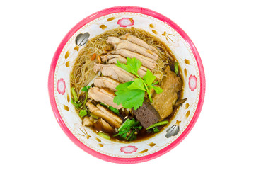 Duck noodle isolated with clipping path.