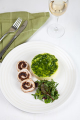 Turkey roll with prunes filling