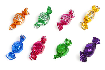 hard candy in colorful wrappers