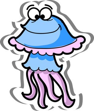 Смазливая мультфильм медузы