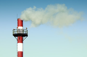 Industrial Smokestack Emitting Smoke into the Sky