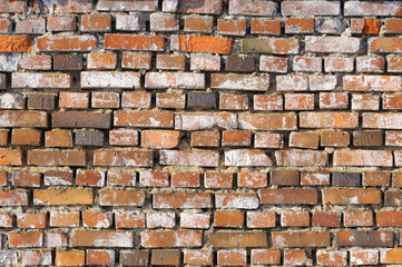 Old Grungy Red Brick Wall as Background