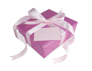 Pink gift box with a pink bow