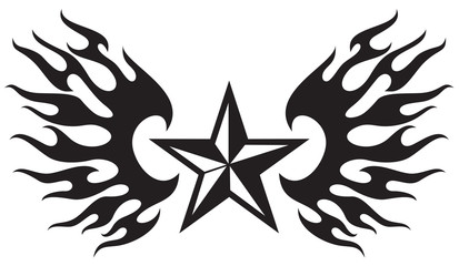 star and flame wings