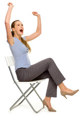 Obraz premium Woman with arms raised