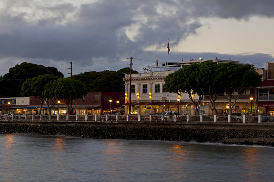 Front Street, Lahaina, Maui At Dusk