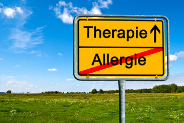 Ortsschild Allergie - Therapie