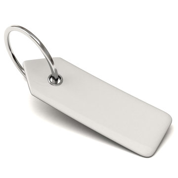 Blank key tag with silver ring 3d