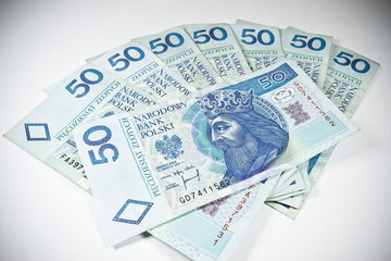 Pieniądze - Polski złoty 50 - obrazy, fototapety, plakaty