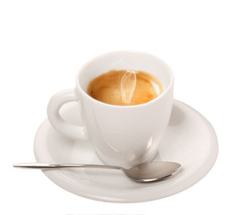 Caffè espresso in tazza su sfondo bianco - 39939370