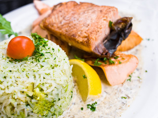 grilled salmon and lemon