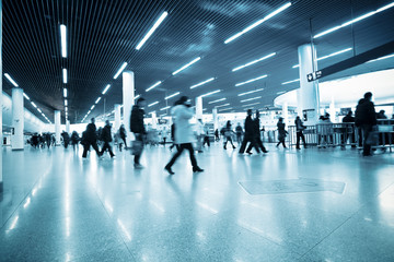 passenger in metro transfer center