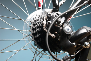 Fototapeta premium Rear bike cassette on the wheel with chain