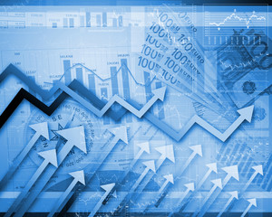 Global financial color charts and graphs