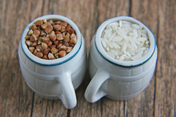 Rice and buckwheat