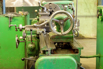 Turning lathe in the workshop