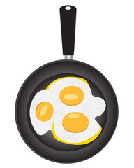 Omelette from egg on griddle