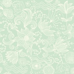 seamless retro floral background