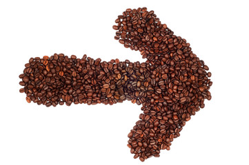 Coffee beans arrow