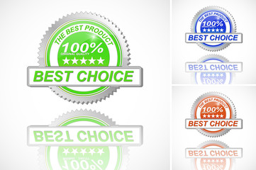 Best Choice Color Label set on White Background