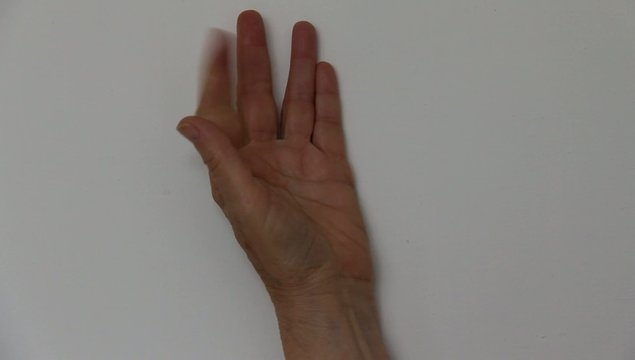 Fist and  palm of mature women