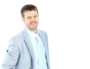 Portrait of a business man isolated on white background