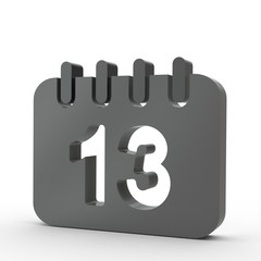3d Icon Kalender schwarz