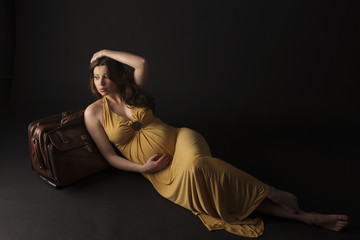 Beautiful Pregnant Woman - obrazy, fototapety, plakaty