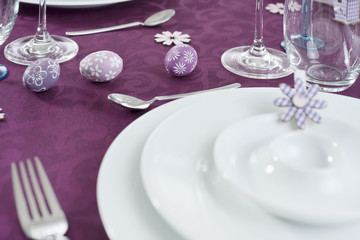 table ready laid for easter celebration