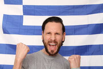 glücklicher griechischer Fan