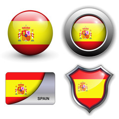 Obraz premium Spain flag icons