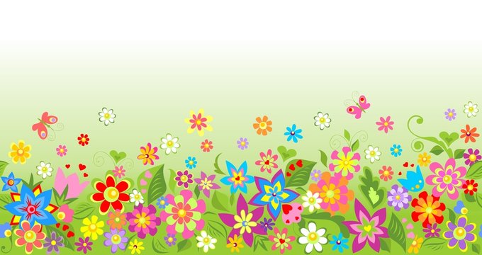Seamless funny floral background