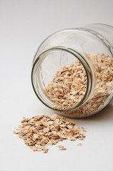 Oat flakes in jar