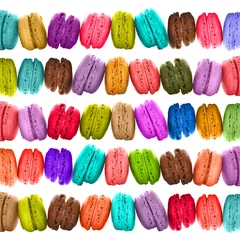 Fotobehang Farandole van veelkleurige bitterkoekjes © Delphotostock