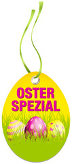 Hangtag Osterspezial Ostereier gelb/pink