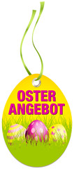 Hangtag Osterangebot Ostereier gelb/pink