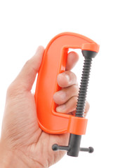 Hand with a C-Clamp hand Tool