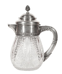 Crystal decanter with silver furnish