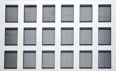 Obraz na płótnie Canvas Fasada z szarym okiennicami
